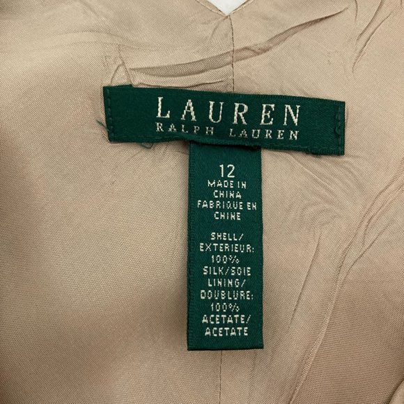 Lauren Ralph Lauren Paisley Silk Dress Size 12 Sleeveless Scarf Hem V-neck Boho - Picture 9 of 10